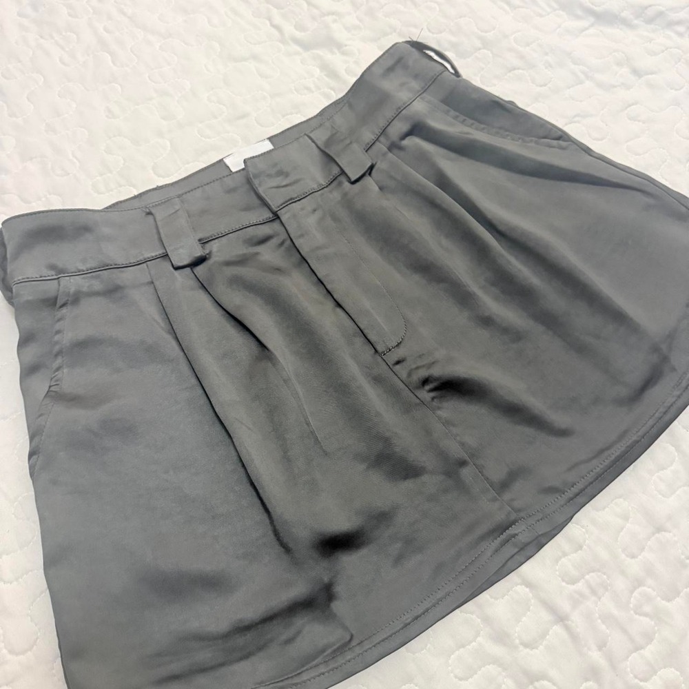 Women S Mini Skirt Grey Pleated Satin-like BRATZ INSPO NIGHT OUT COQUETTE SLEEK